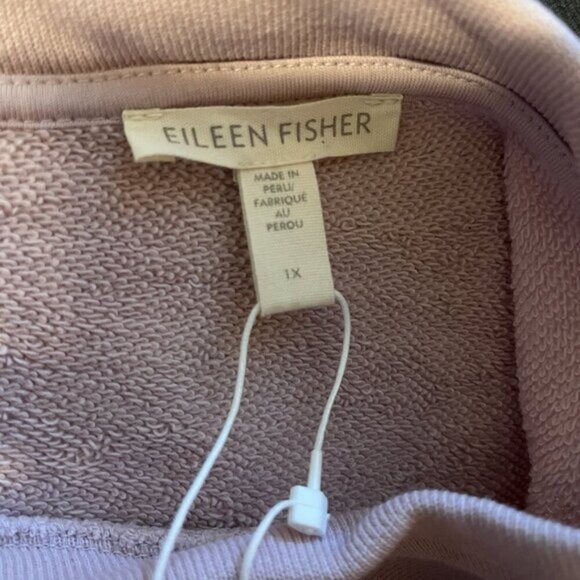 NWT EILEEN FISHER Organic Cotton High Crew Neck Box in Pink Women Size 1X - Picture 3 of 5